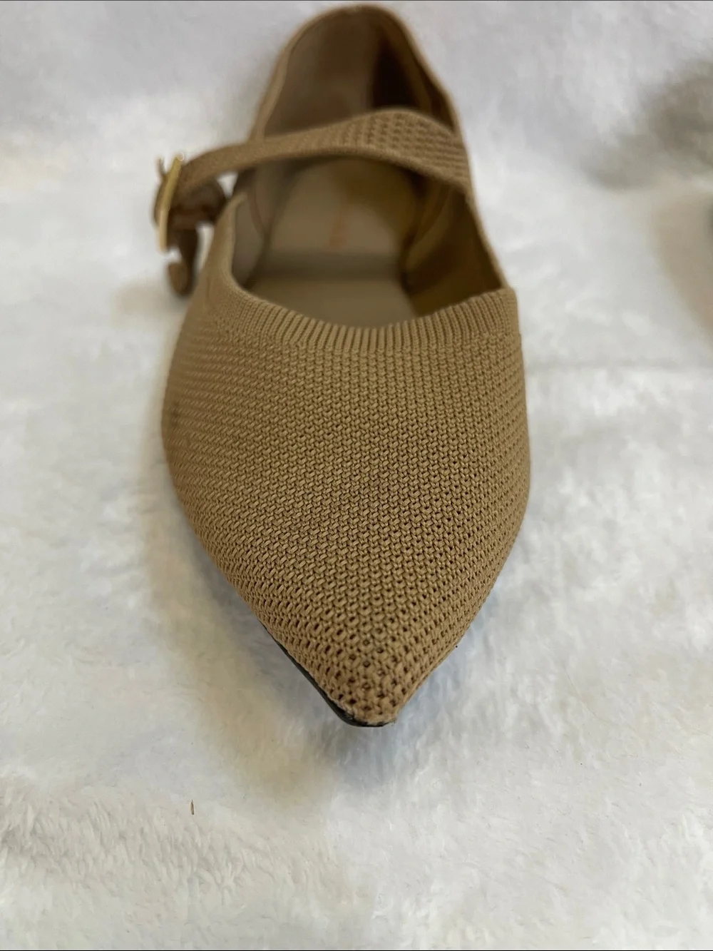 Tahari Valencia Tan Pointed-Toe Mary Jane